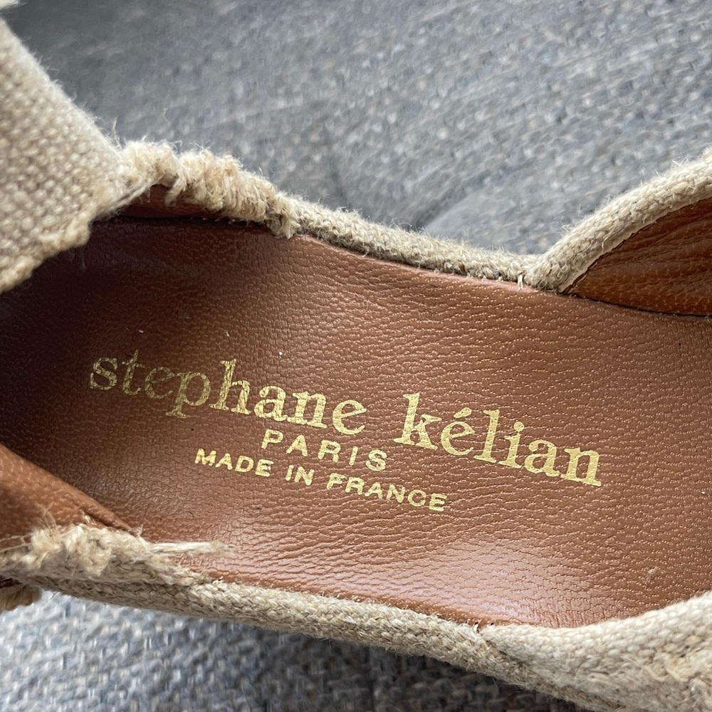 Stephane Kelian Beige Woven Wedge Sandals - Picture 2 of 7